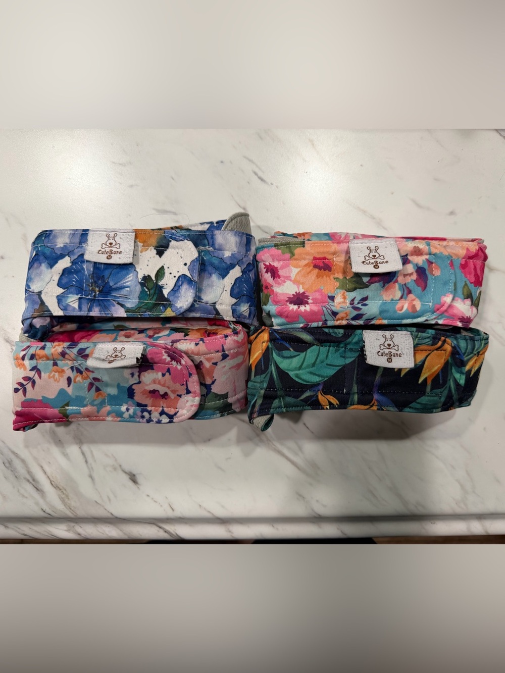 Cutebone Female Dog Diaper Diapers - Docked Tail - NO TAIL HOLE - Floral Girly